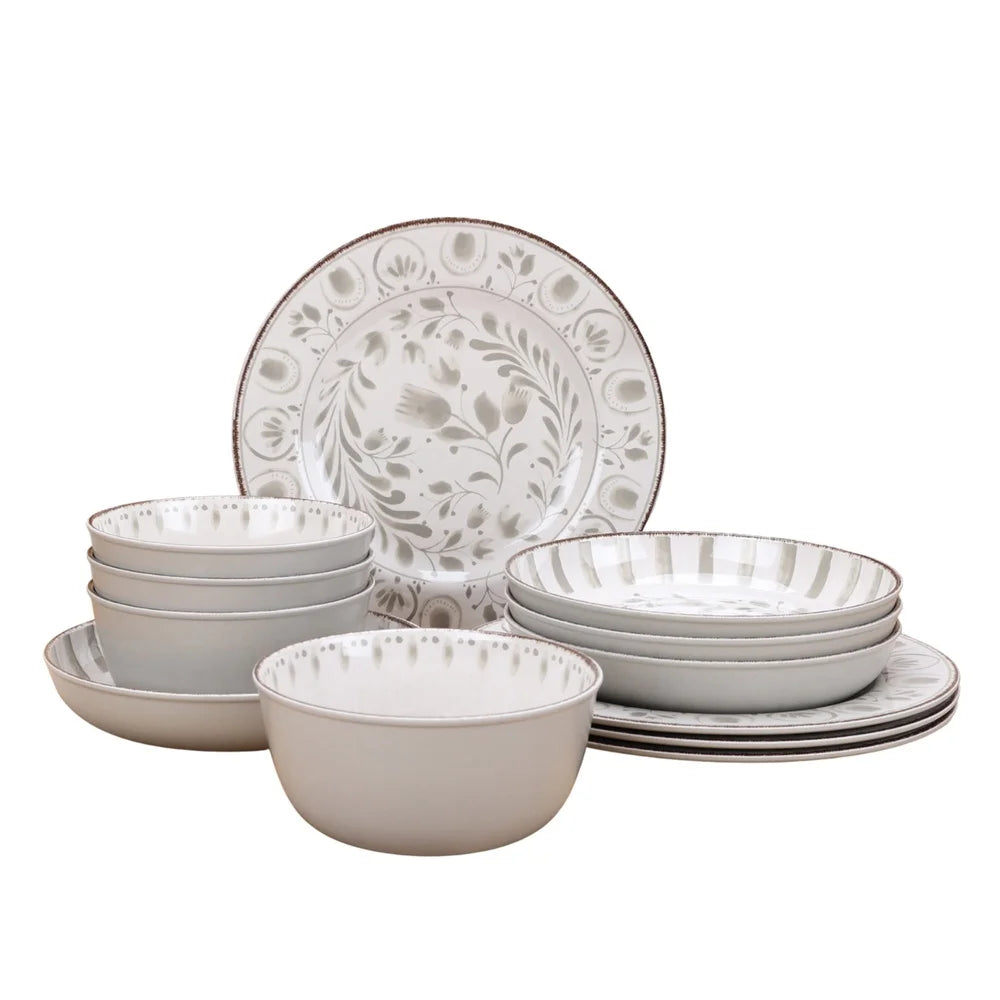 Eco Friendly Bamboo Melamine Dinnerware Set Indoor Outdoor