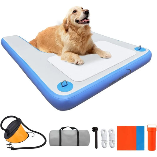 Inflatable Dog Dock Ramp 200 Lbs Load Bearing Water Safety
