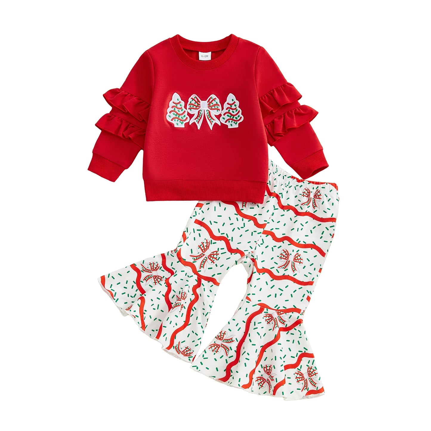 Adorable Infant Girls Luxurious Ensemble Festive ChristmasTree Design Premium Bottoms