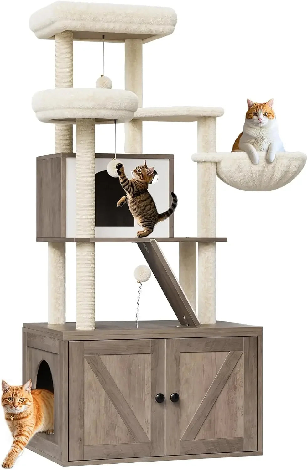 Hign-concerned Chemical Tall Cat Tree Litter Box Enclosure