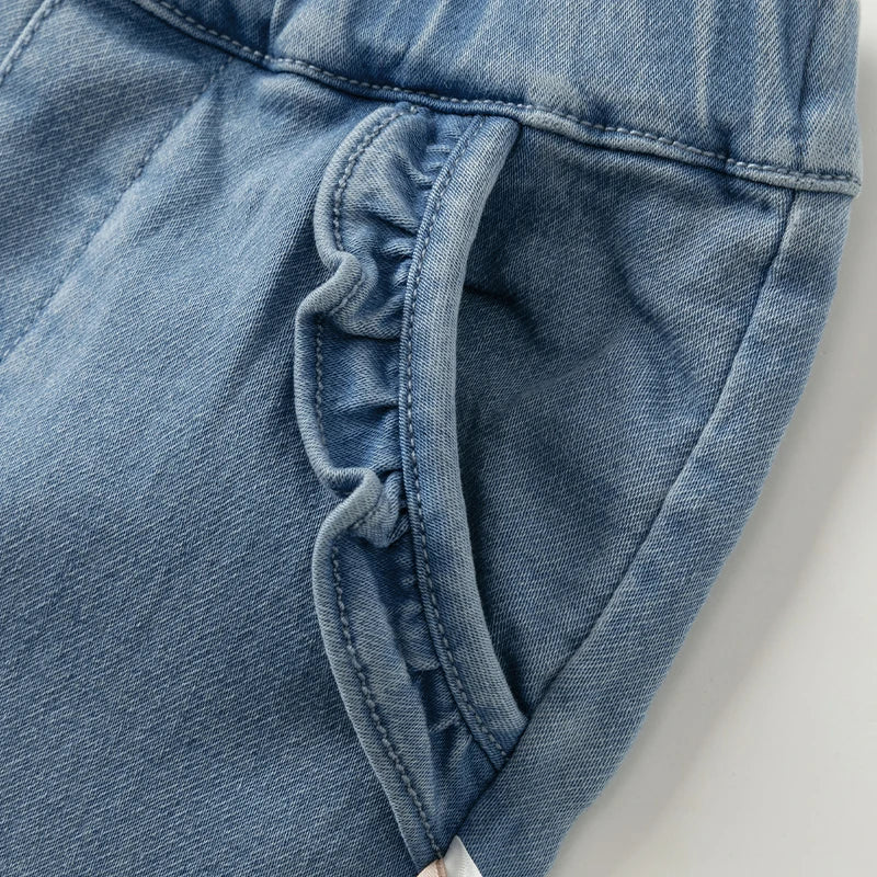 Dave Bella Girls Denim Jeans Soft Elastic Casual Pants