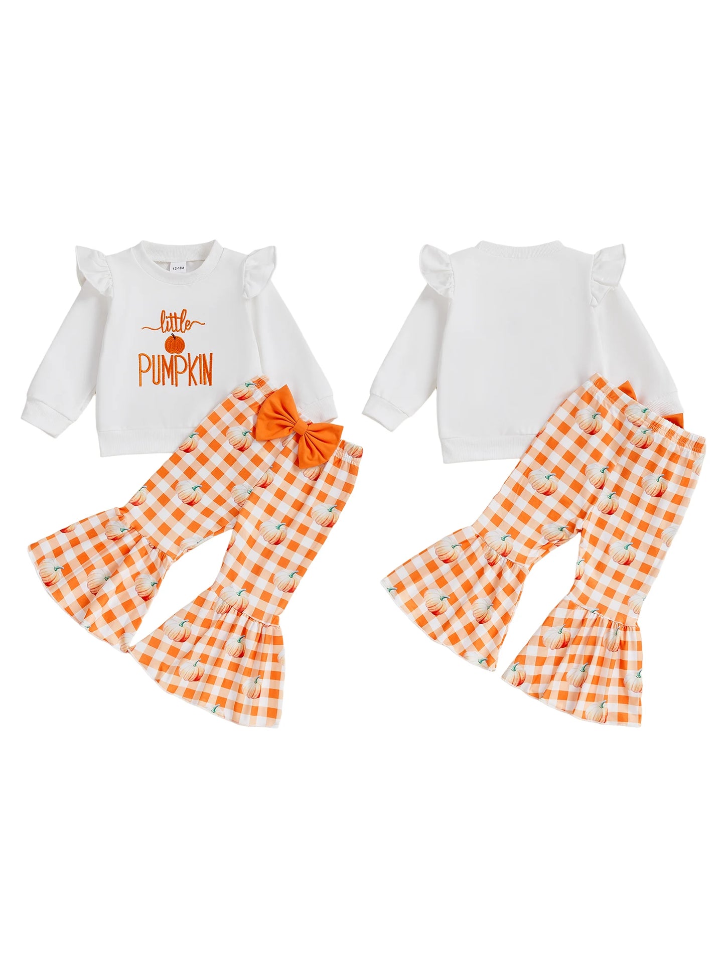 Toddler Halloween Costume Set Plaid Top And Flare Pants