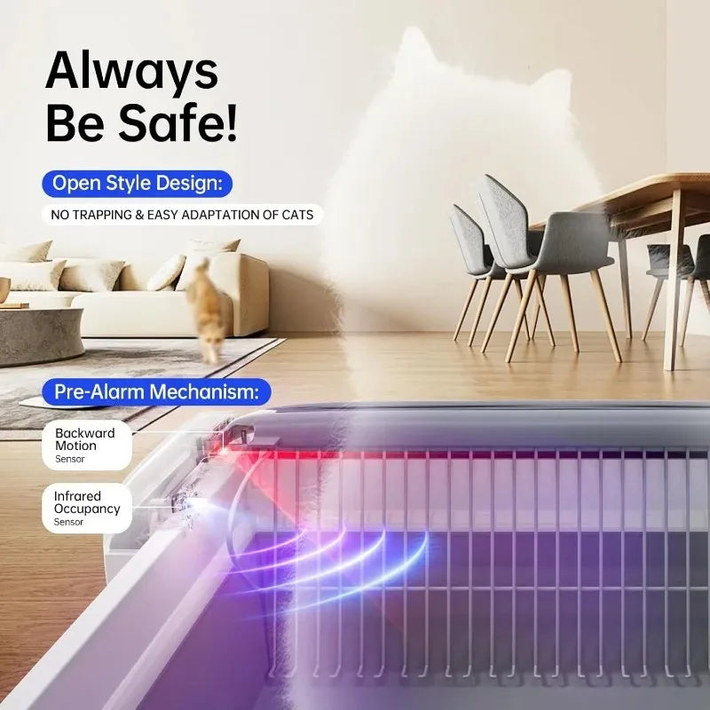 VOFORD Automatic Smart Cat Litter Box Self-Cleaning Semi-Enclosed Litter Tray For Large Cats