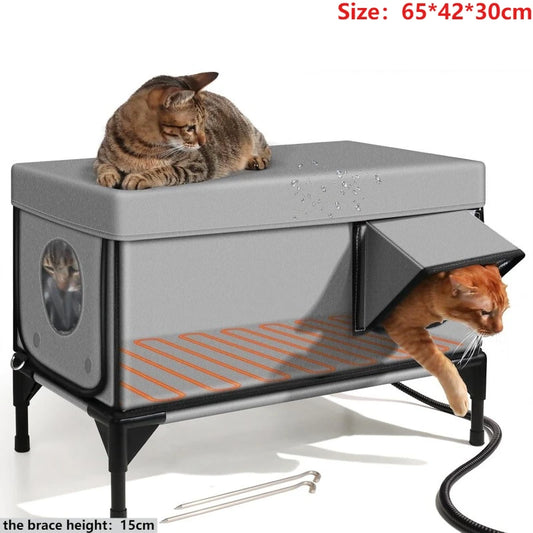LZJVCN Outdoor Cat House Heated Winter Shelter Windproof Rainproof