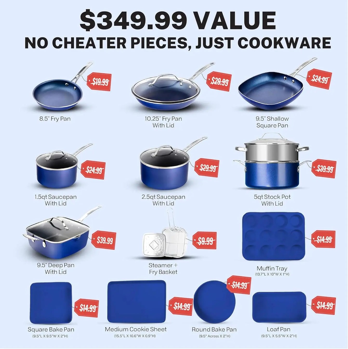 XMSJH Nonstick Cookware Set Pots And Pans Oven Safe