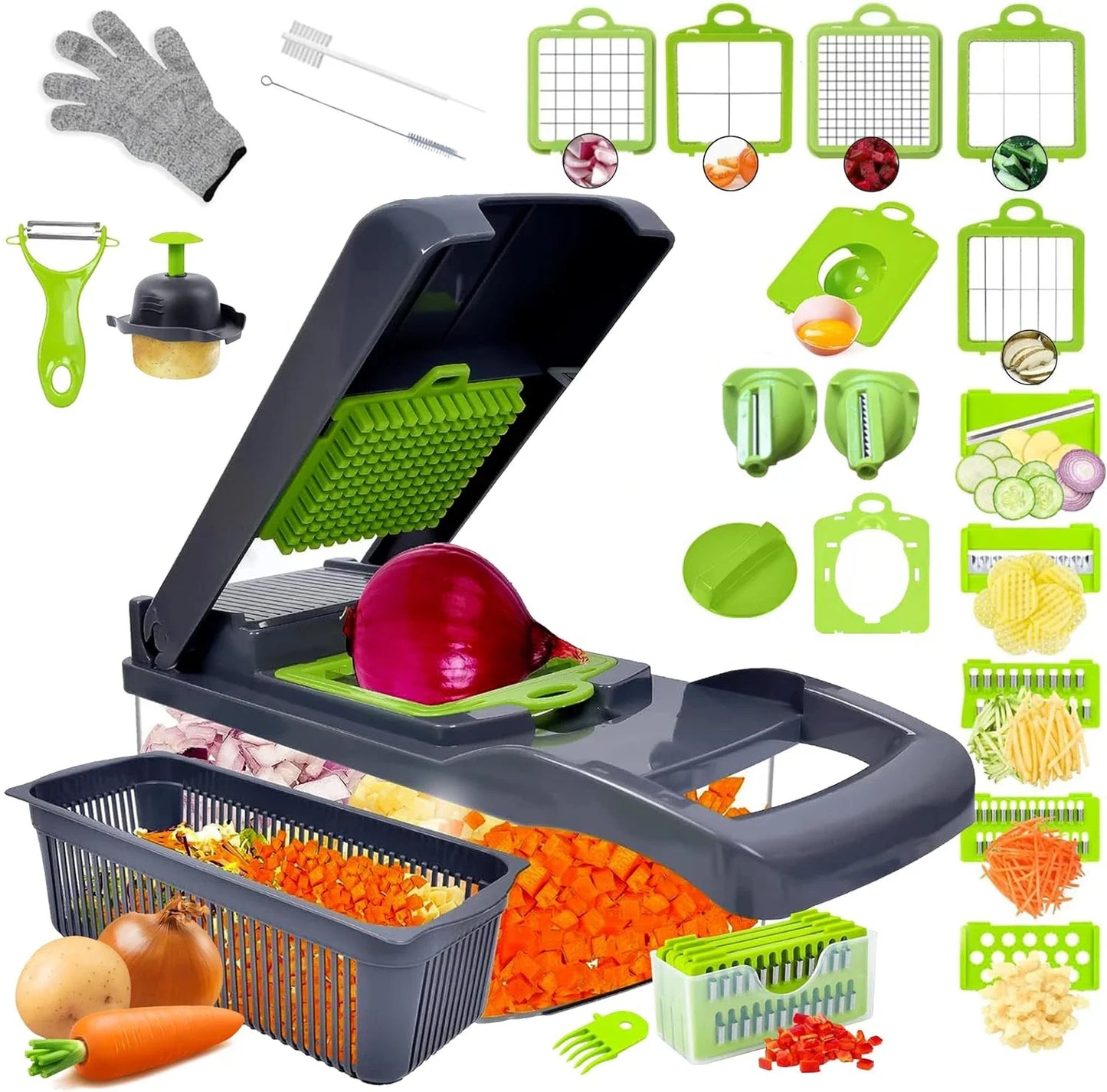Feature 25in1 Multifunction Vegetable Chopper And Slicer
