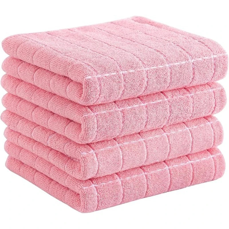 Zhejiang Terry Kitchen Towels 4 Pack, Vintage Checkered Design, Super Absorbent Cloths For Kitchen Countertop Cleaning