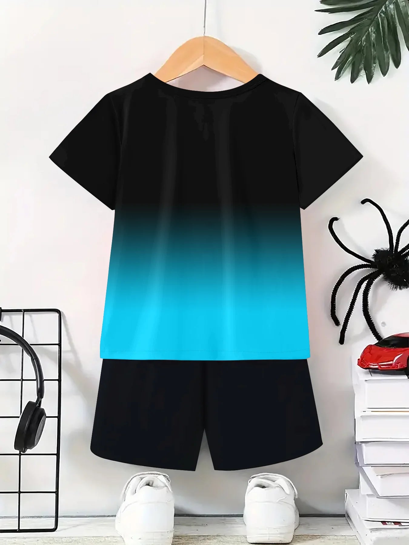 CN Jiangxi Boys Paris Print Polyester T Shirt And Shorts