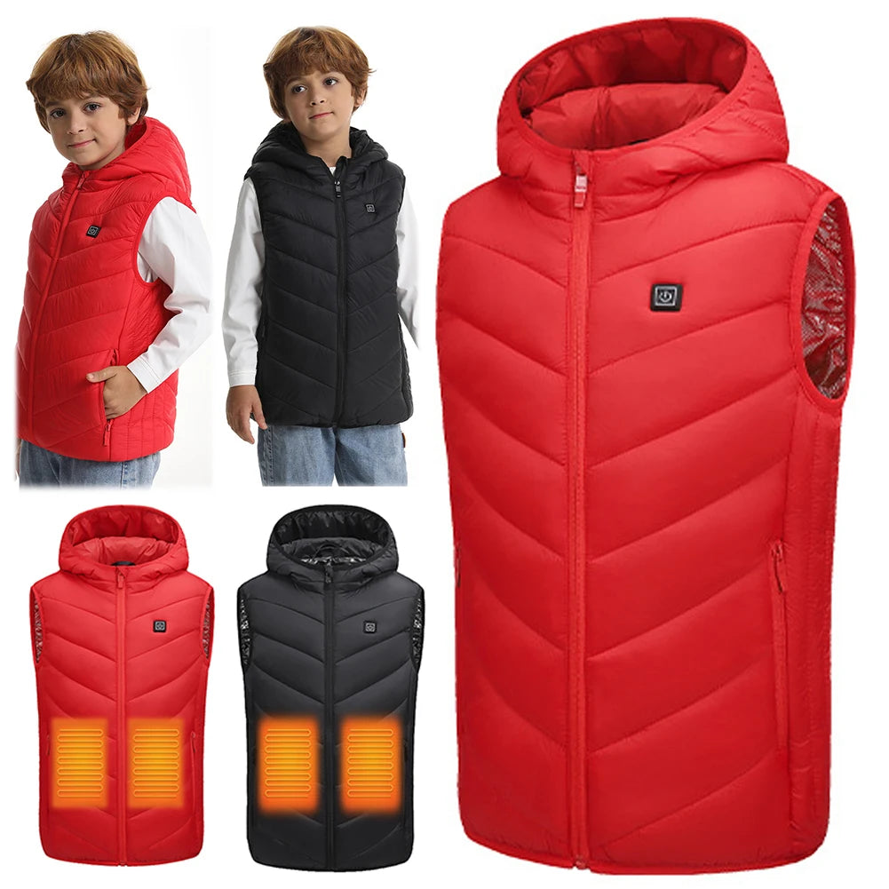Kids Heated Jacket With USB Heating Zones For Winter Warmth