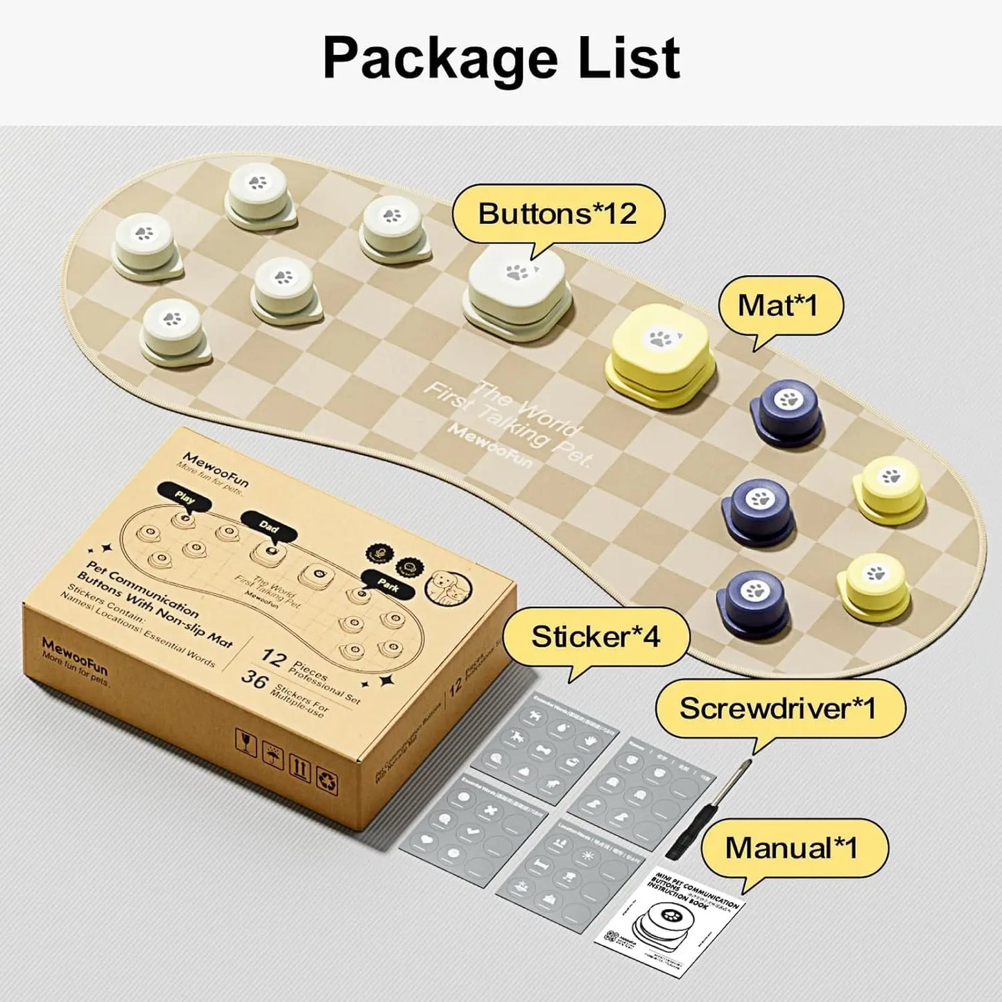 Mewoofun Dog Talking Button Set for Communication Training