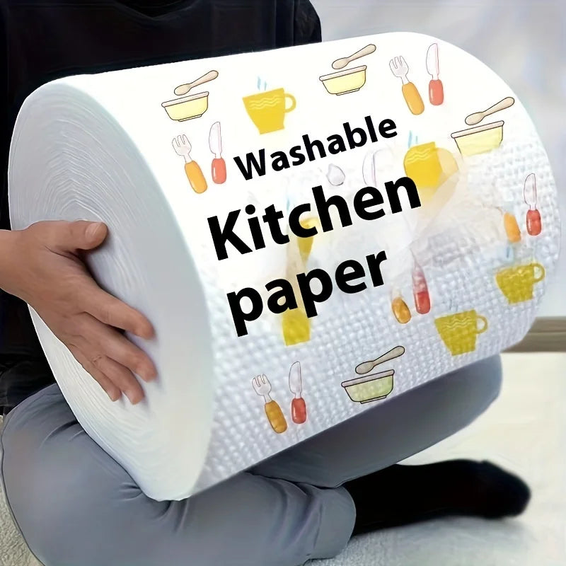 Guangdong Nonwoven Kitchen Tissue Roll 400 Sheets Disposable Dual Wet and Dry Dishcloth