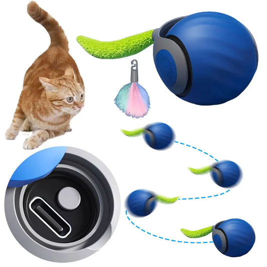Automatic Moving Cat Toy Ball With USB Rechargeable Smart Features