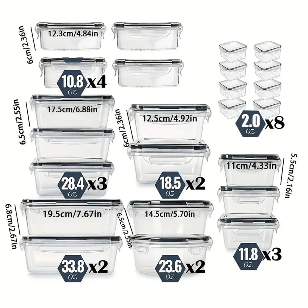 FDFD 24pcs Kitchen Storage Containers Set With Flip Lids