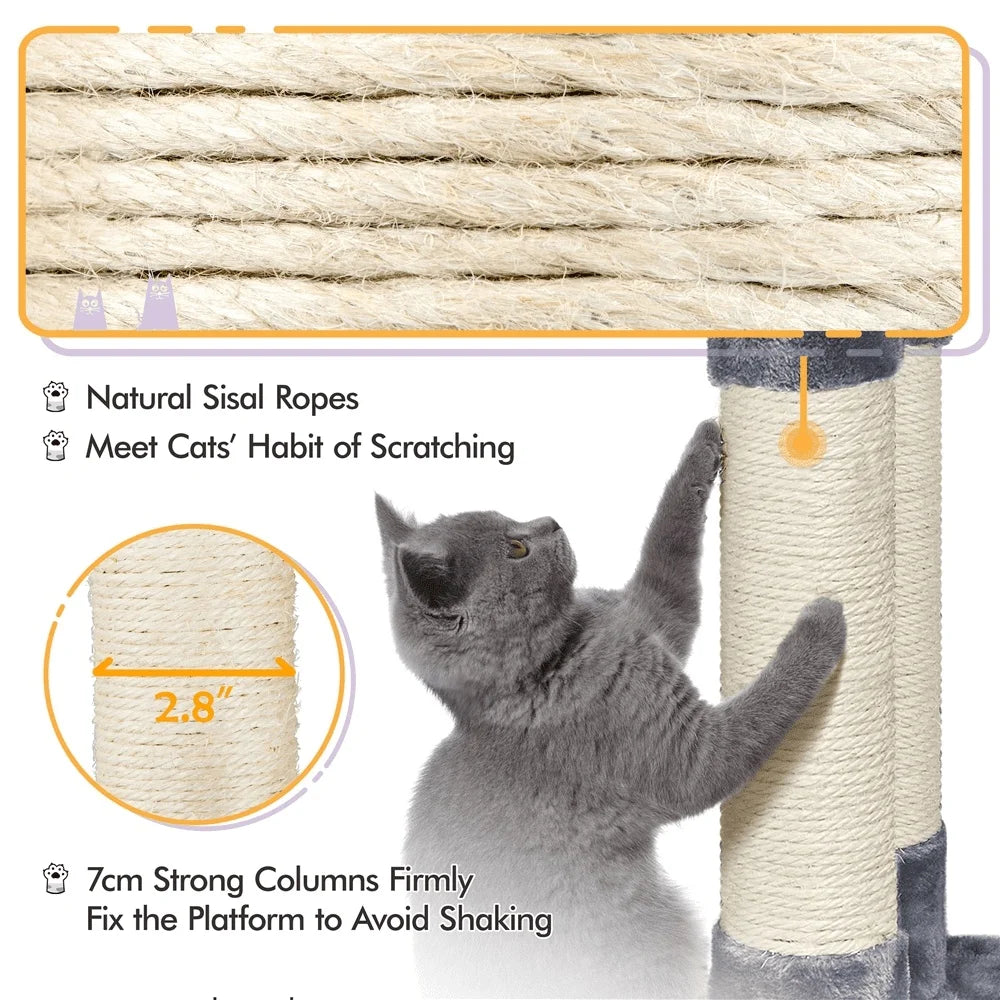 DUTRIEUX Cat Tree Tower Multi Level Scratching Posts Plush
