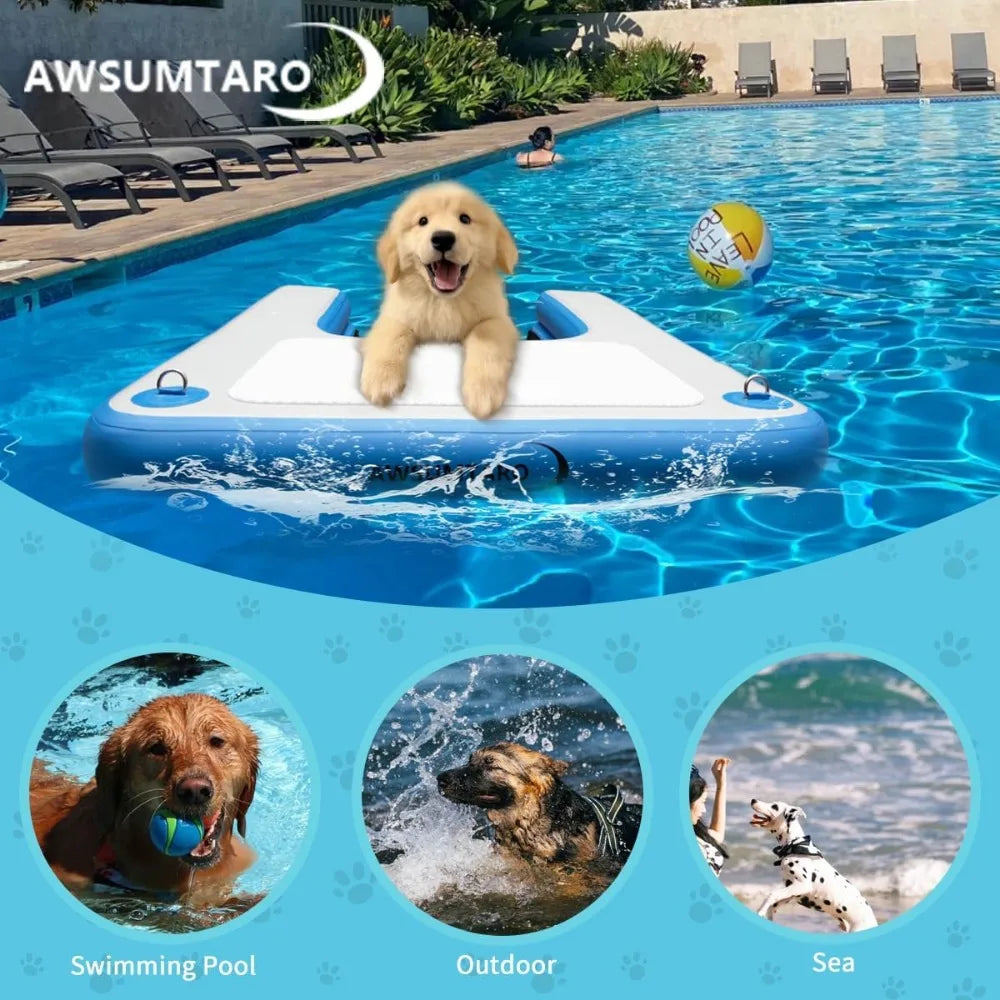 Inflatable Dog Dock Ramp 200 Lbs Load Bearing Water Safety