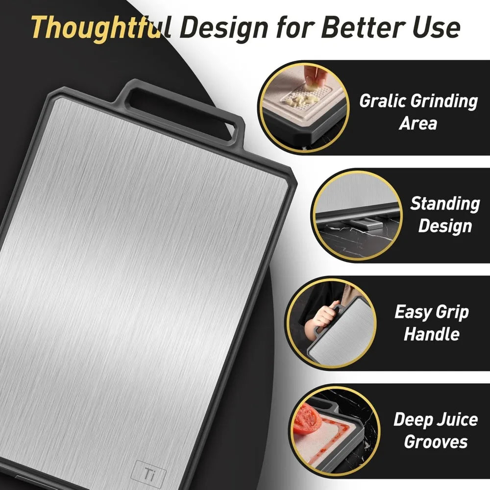 Titanium Cutting Board With Handle Non Toxic Chopping Block