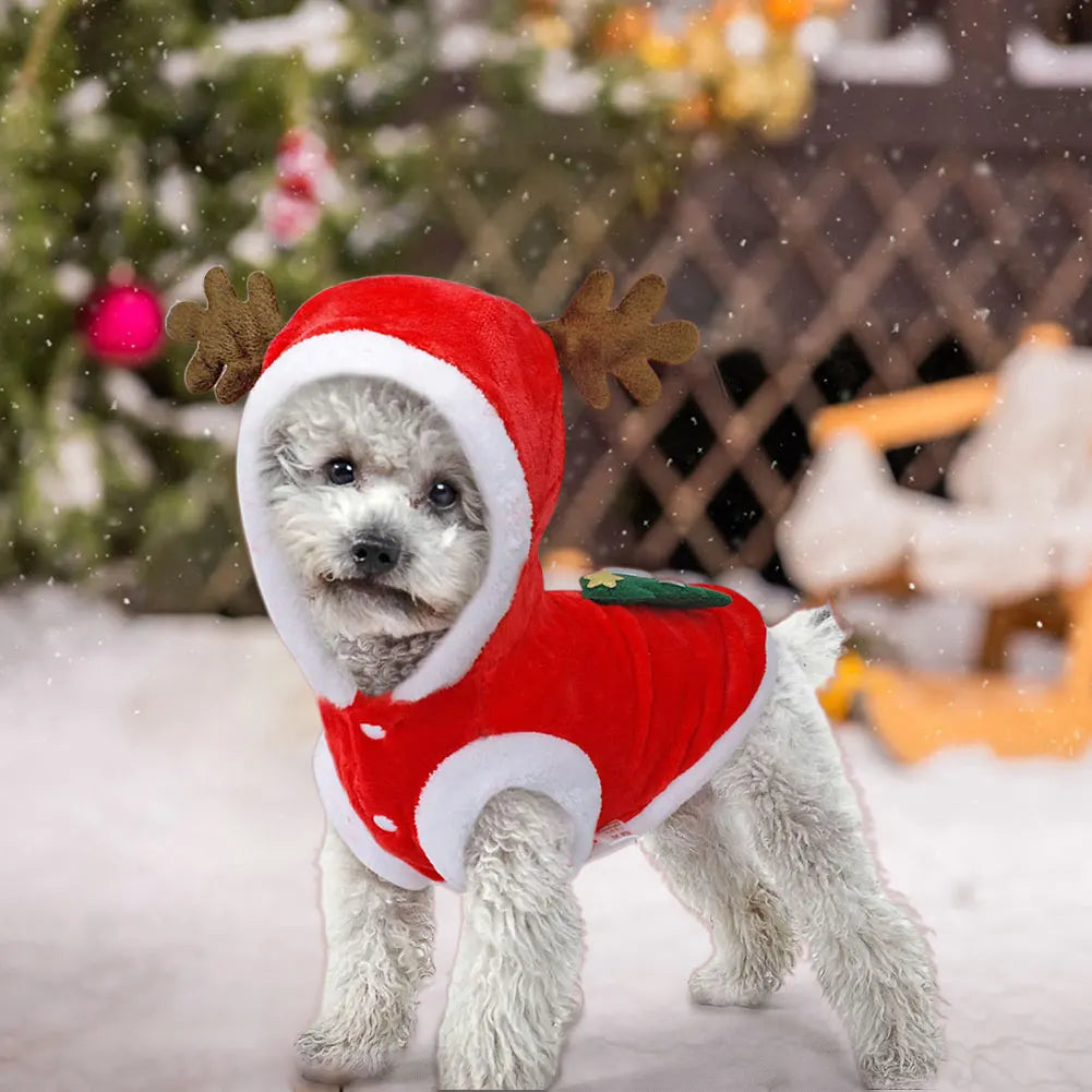 Shunmaii Elk Christmas Dog Costume Winter Warm Coat
