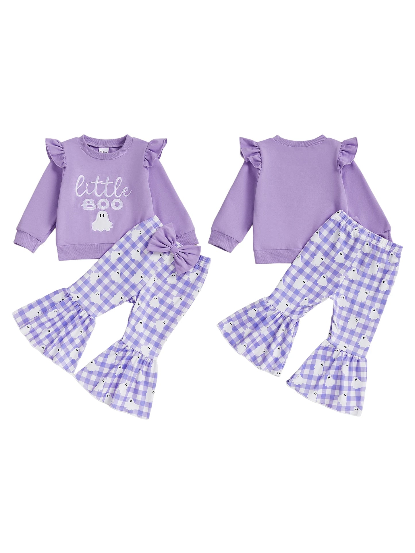 Toddler Halloween Costume Set Plaid Top And Flare Pants