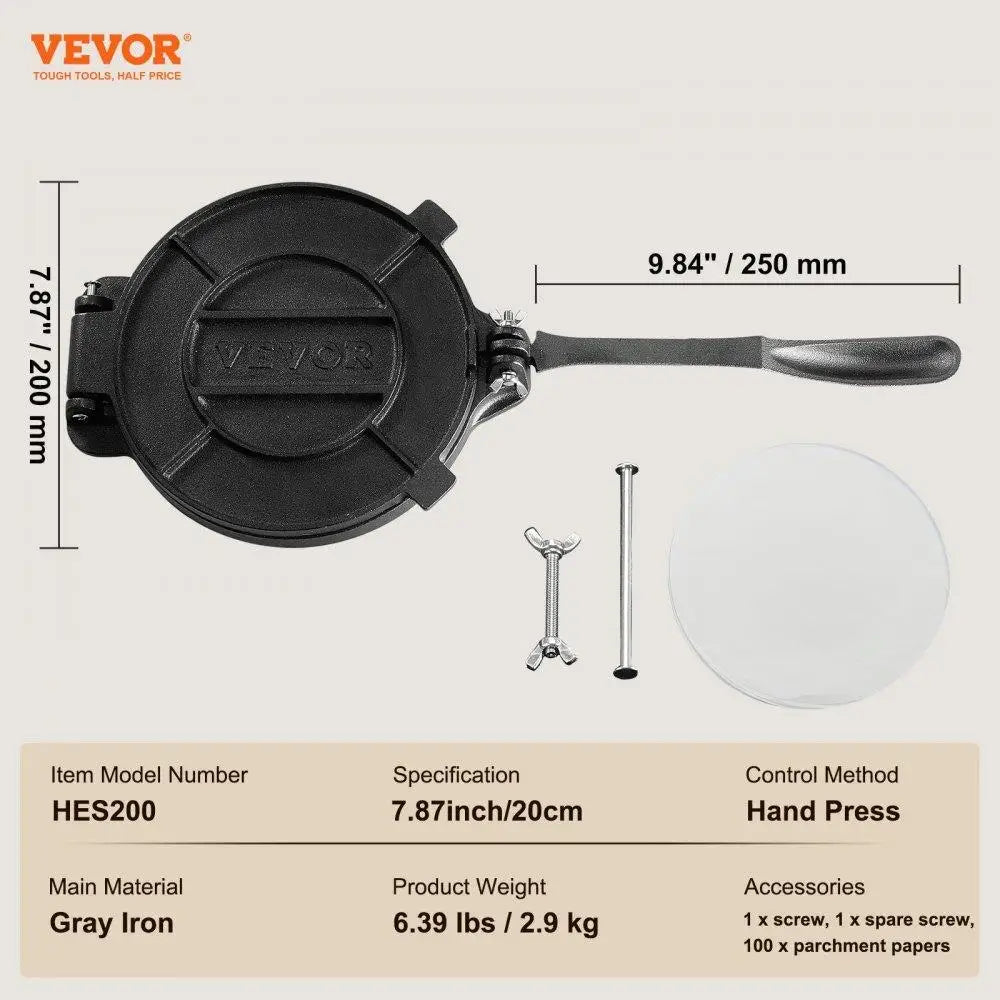 Hign-concerned Heavy Duty Cast Iron Tortilla Press
