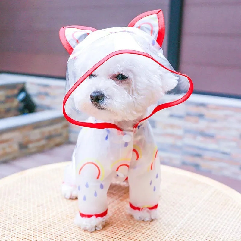 Waterproof Hooded Dog Raincoat Jacket For Pets Outdoor Wear