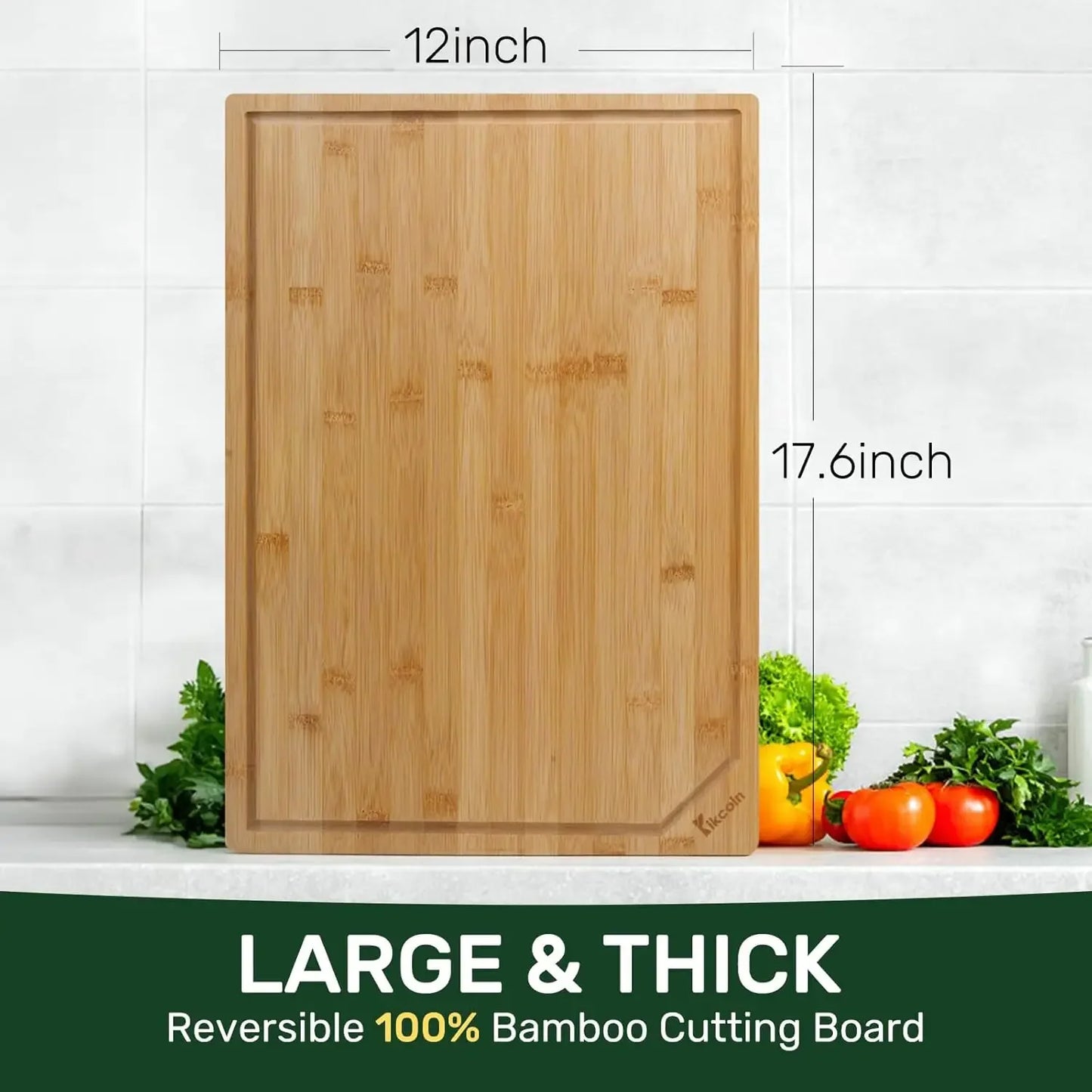 Premium Bamboo Cutting Board With Juice Groove For Meat