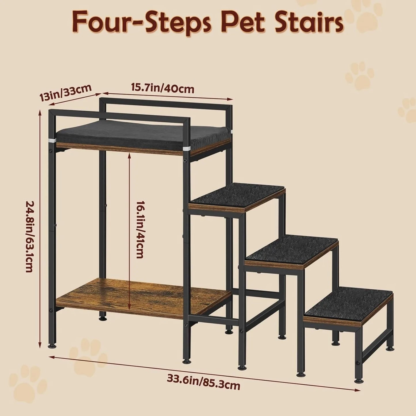 Dog Door Pet Window Perch With Stairs For Small Dogs Cats