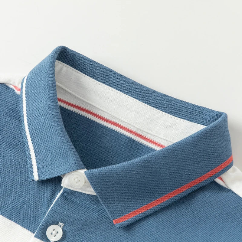 Dave Bella Boys Long Sleeve Spring Polo Shirt Stripe Cotton