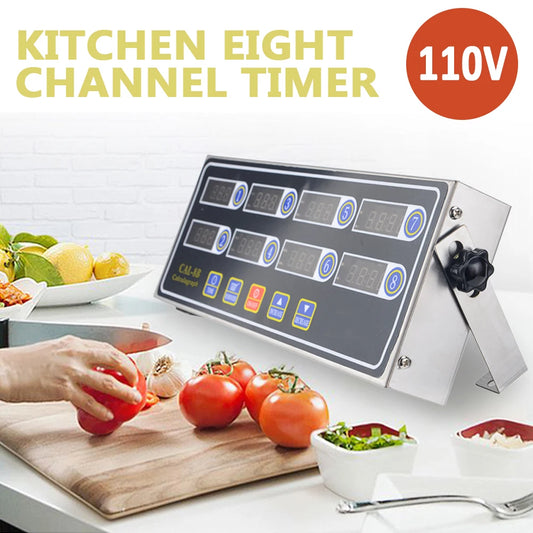 Stainless Steel Digital Cooking Timer With 8 Channels