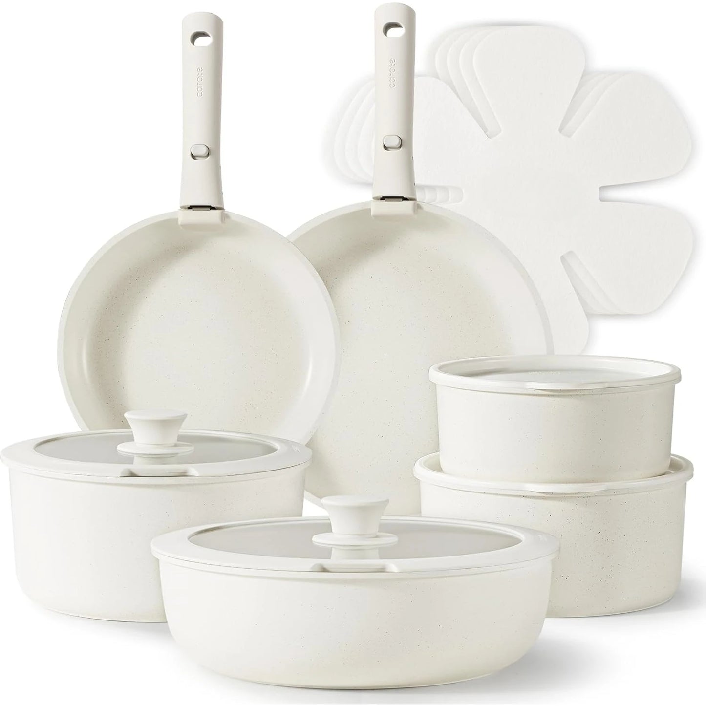 Hign-Concerned 17pc Nonstick Pots and Pans Set Detachable