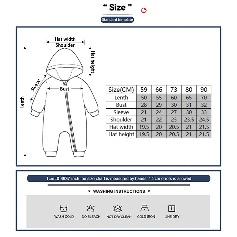 Cozy Hooded Zipper Romper For Baby Unisex Winter Wear
