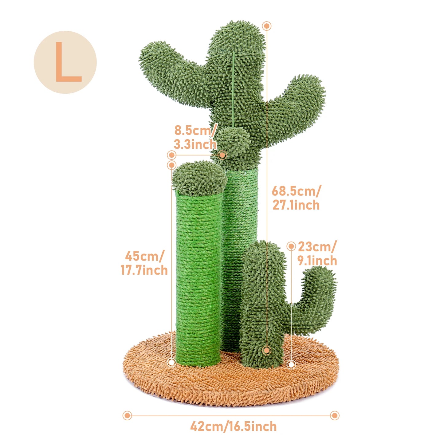 PAWZ Road Cactus Cat Scratcher Post With 3 Scratching Poles