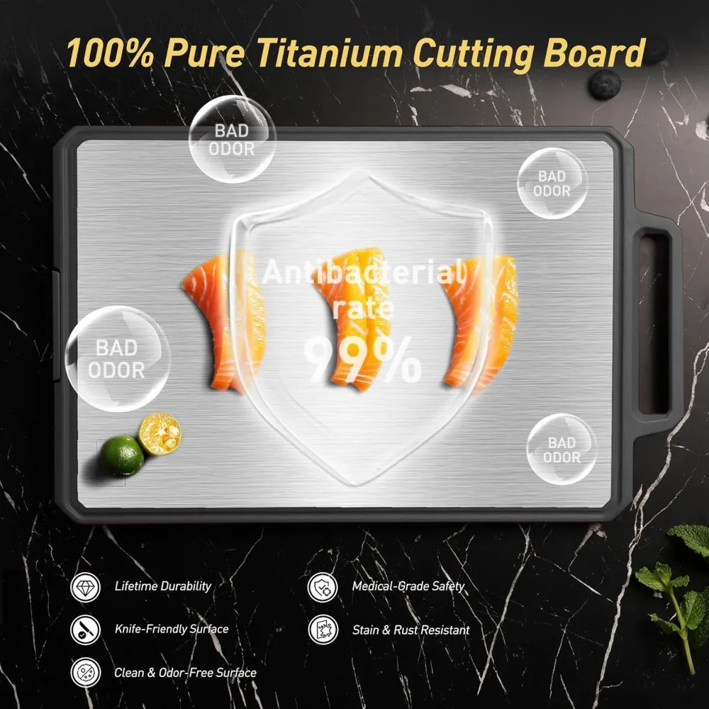 Titanium Cutting Board With Handle Non Toxic Chopping Block