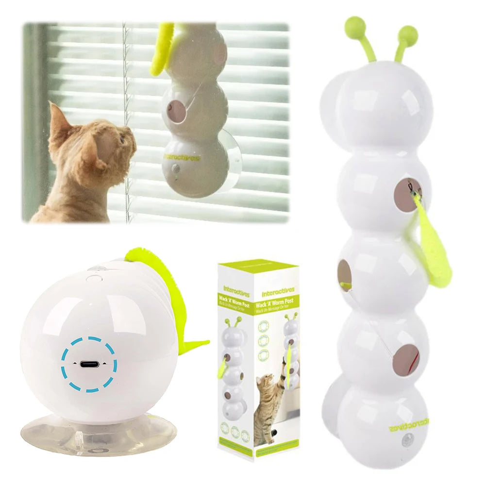JOCESTYLECN Caterpillar Interactive Cat Toy Wack A Worm