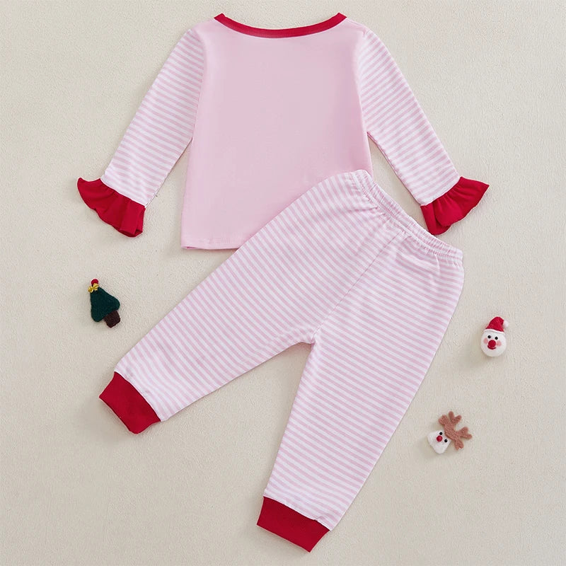 Festive Toddler Santa Claus Christmas Set With Striped Pants