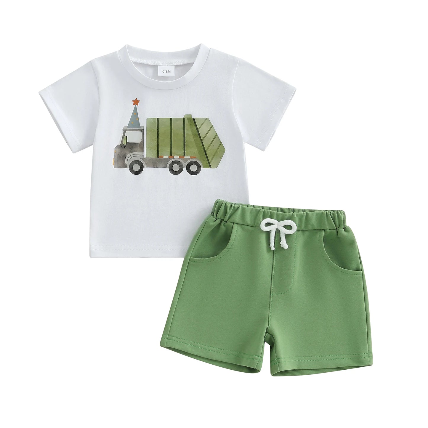 Emmababy Dinosaur Print 2 Piece Baby Boy Summer Outfit Set