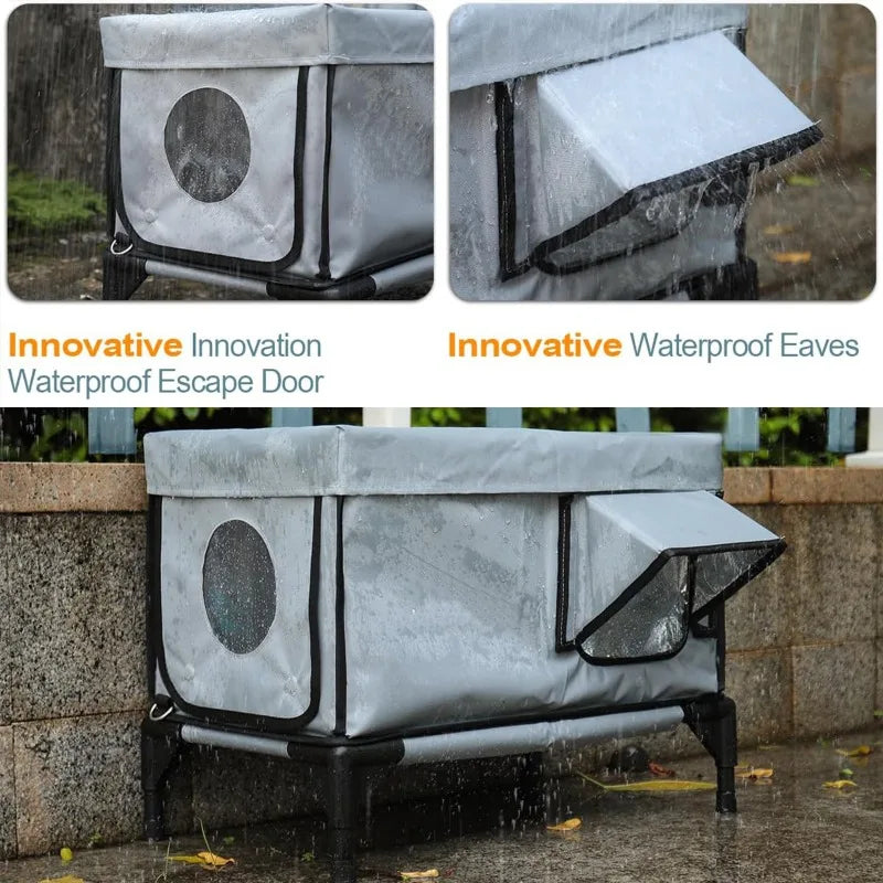 LZJVCN Outdoor Cat House Heated Winter Shelter Windproof Rainproof