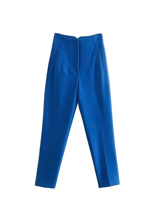 TRZA Women Office Wear Pants With Seam Detail High Waist