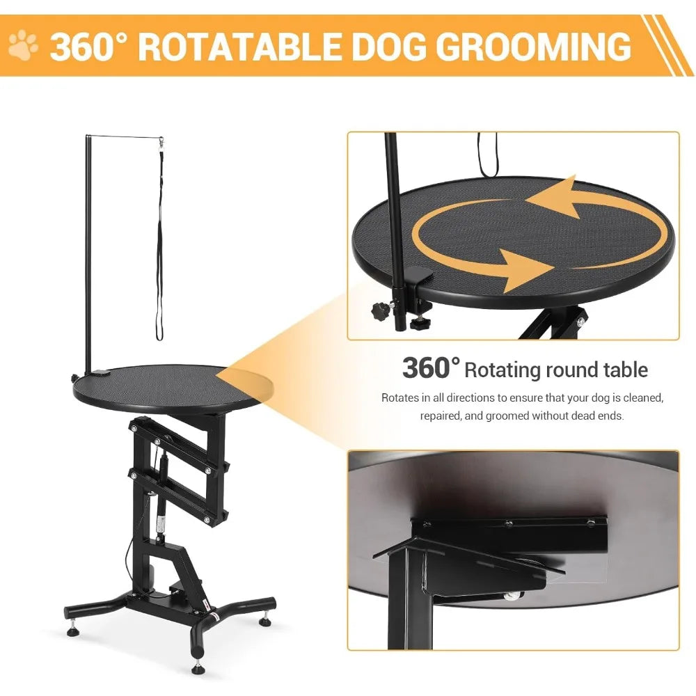 Hydraulic Lift Pet Grooming Table with 360 Degree Rotation