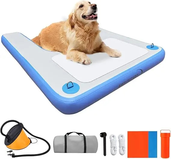 Inflatable Dog Dock Ramp 200 Lbs Load Bearing Water Safety