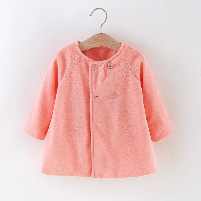 Korean Style Baby Girls Coat With Long Sleeve Outerwear
