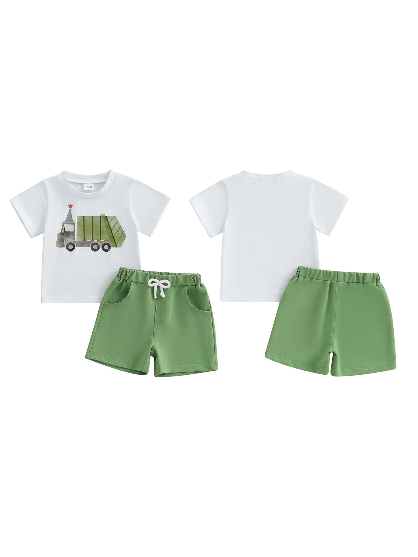 Emmababy Baby Boy Dinosaur Print 2 Piece Summer Outfit Set