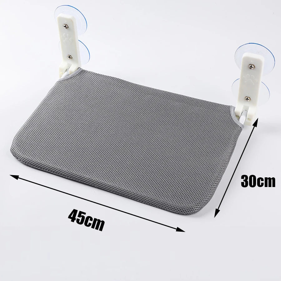 Assembly Free Folding Cat Hammock With Plush Mesh Platform