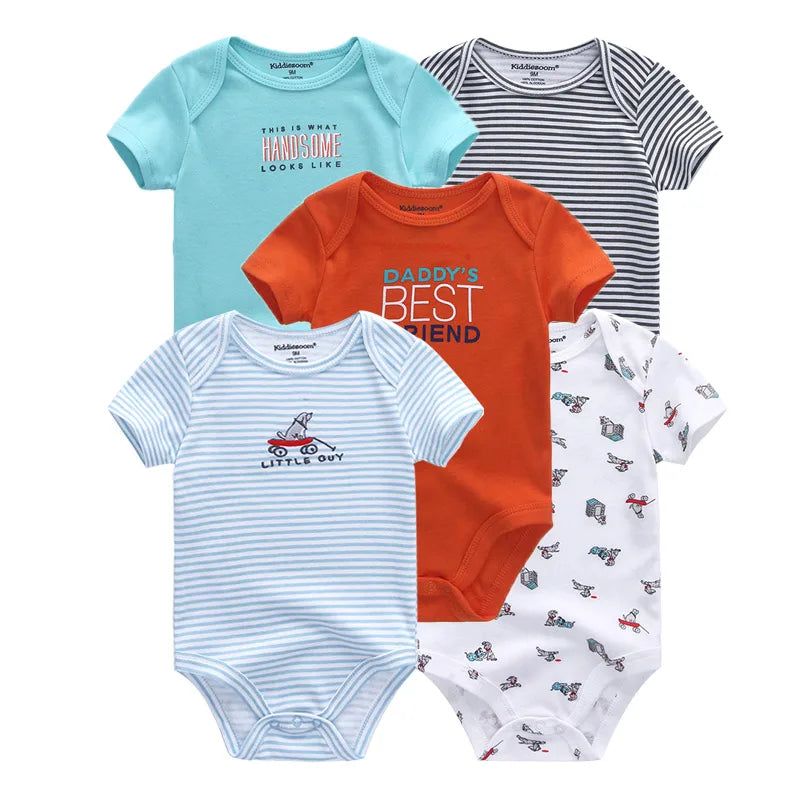 Kiddiezoom Cartoon Baby Bodysuits 100 Percent Cotton