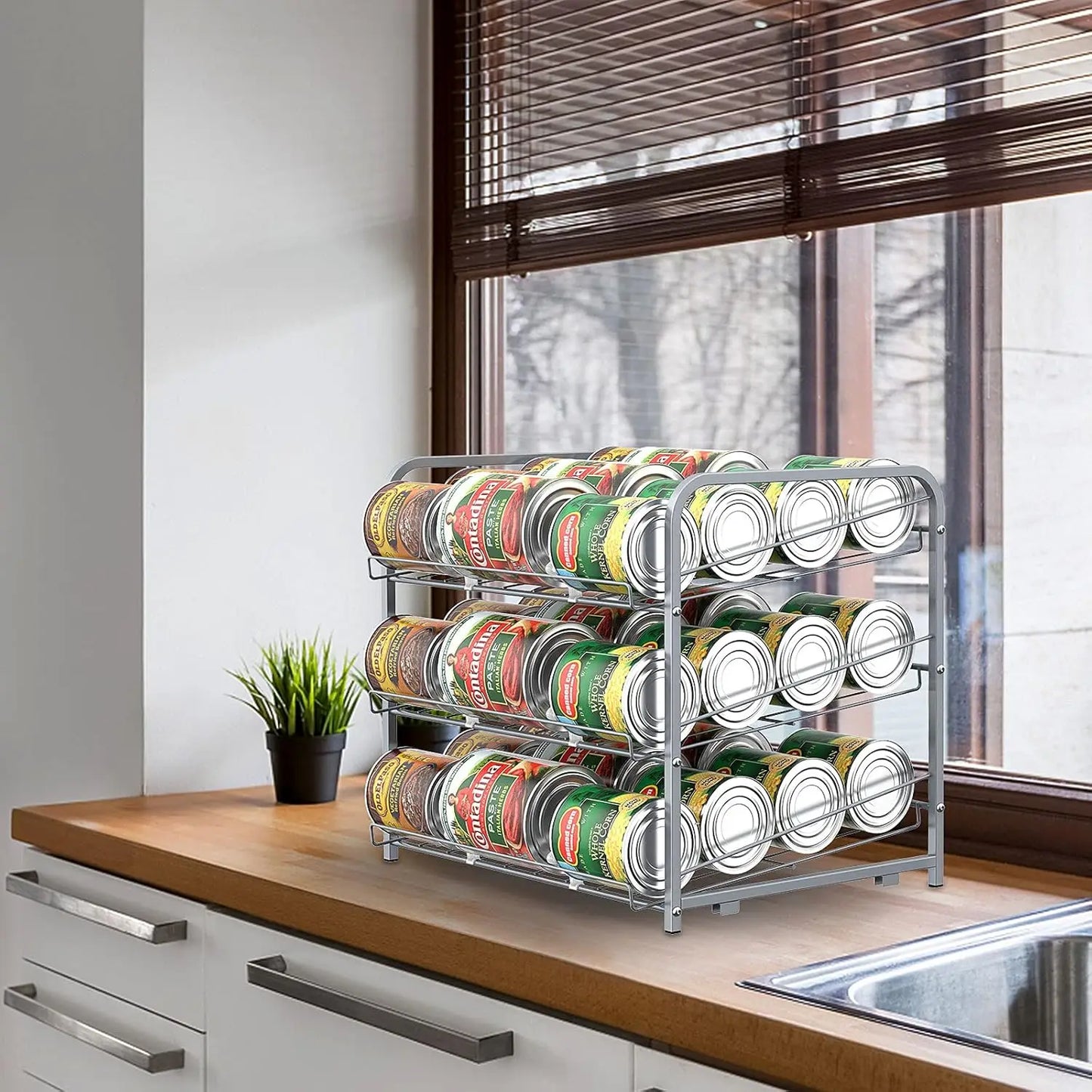Hign-concerned Can Dispenser Rack 2-Piece Pantry Organizer
