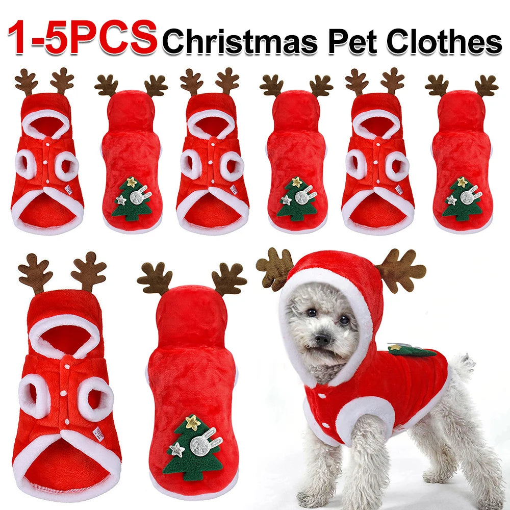 Shunmaii Elk Christmas Dog Costume Winter Warm Coat