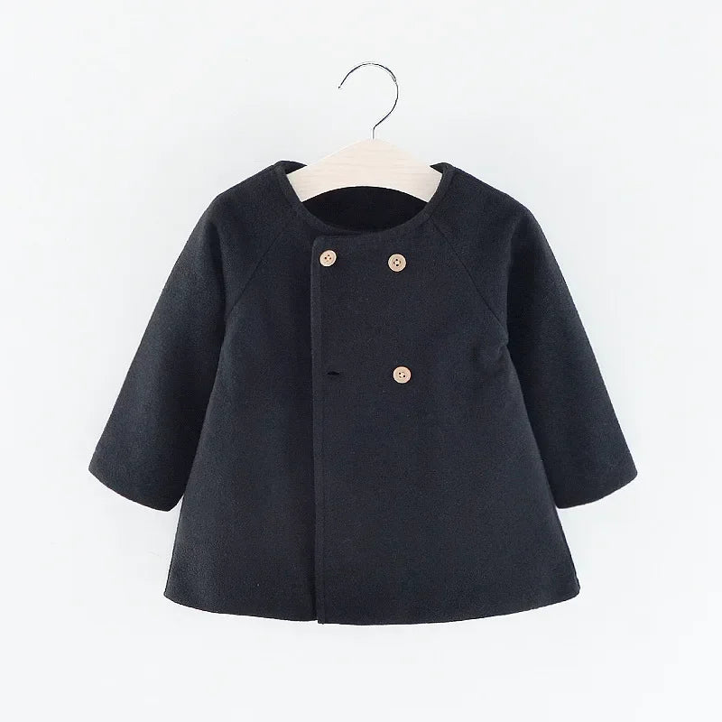 Korean Style Baby Girls Coat With Long Sleeve Outerwear