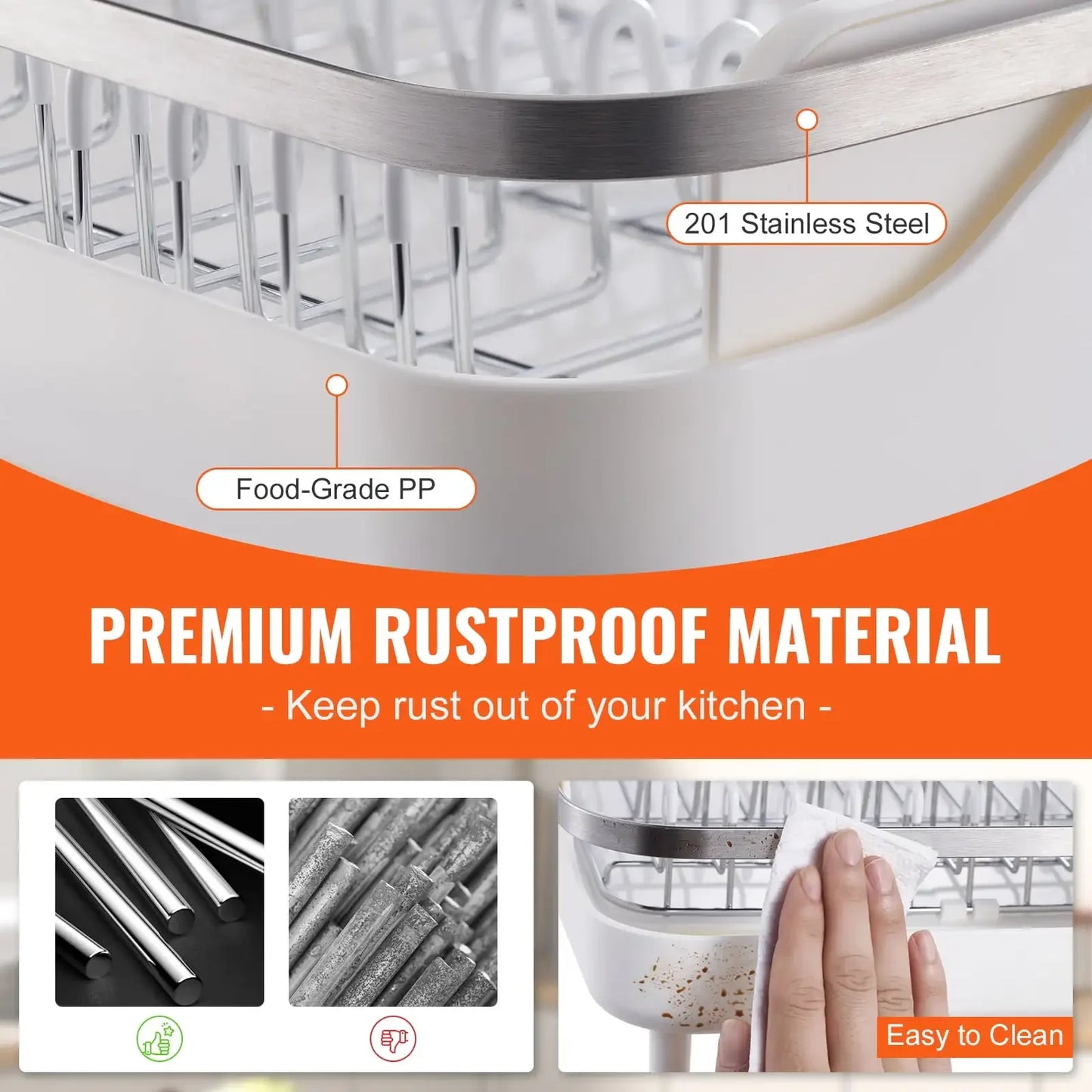 Expandable Dish Drying Rack Stainless Steel Utensil Holder