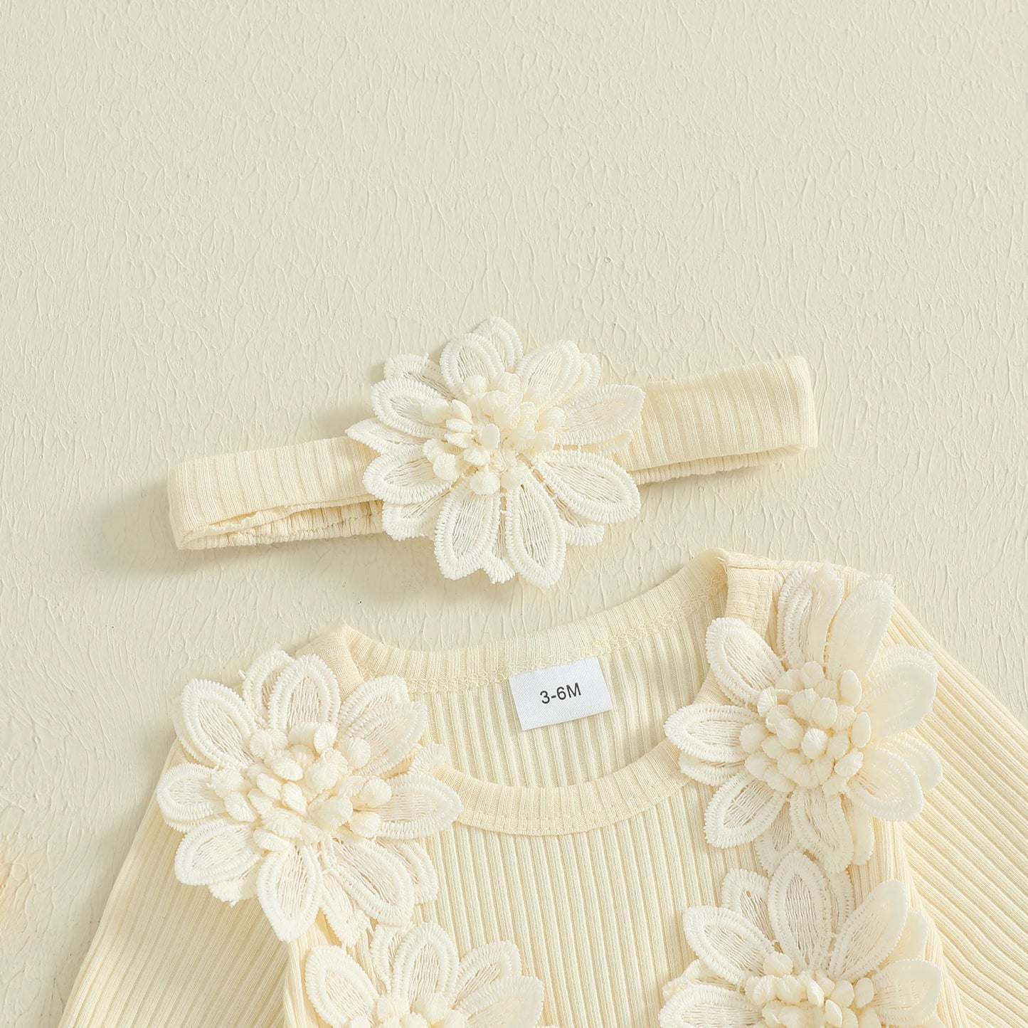 Girls Flower Bow Sweatshirt and Pants Clothing Set