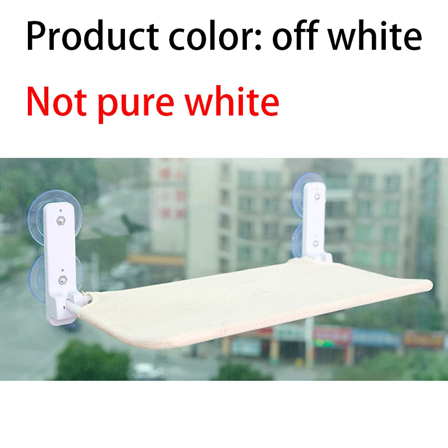 Foldable Cat Hammock With Plush Mesh And Suction Cups