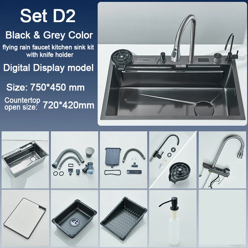 Rozin 304 Stainless Steel Kitchen Sink Waterfall Faucet